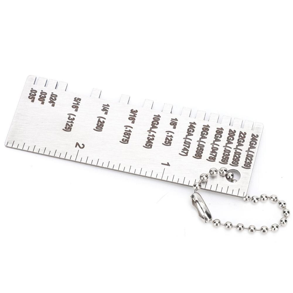 Stainless Steel Wire/Metal Sheet Thickness Gauge Welding Gage Plated Size Inspection Tool