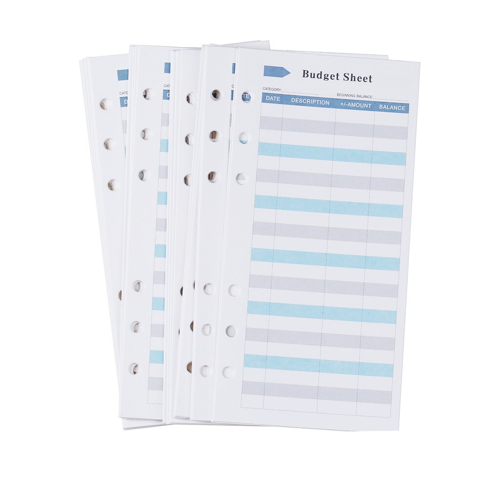 Classeur en cuir PU A5 A6, carnet de notes, planificateur de Budget, 6 anneaux de couverture, 12 poches de classeur, Agenda, nouveauté 2022: 12pcs / A6