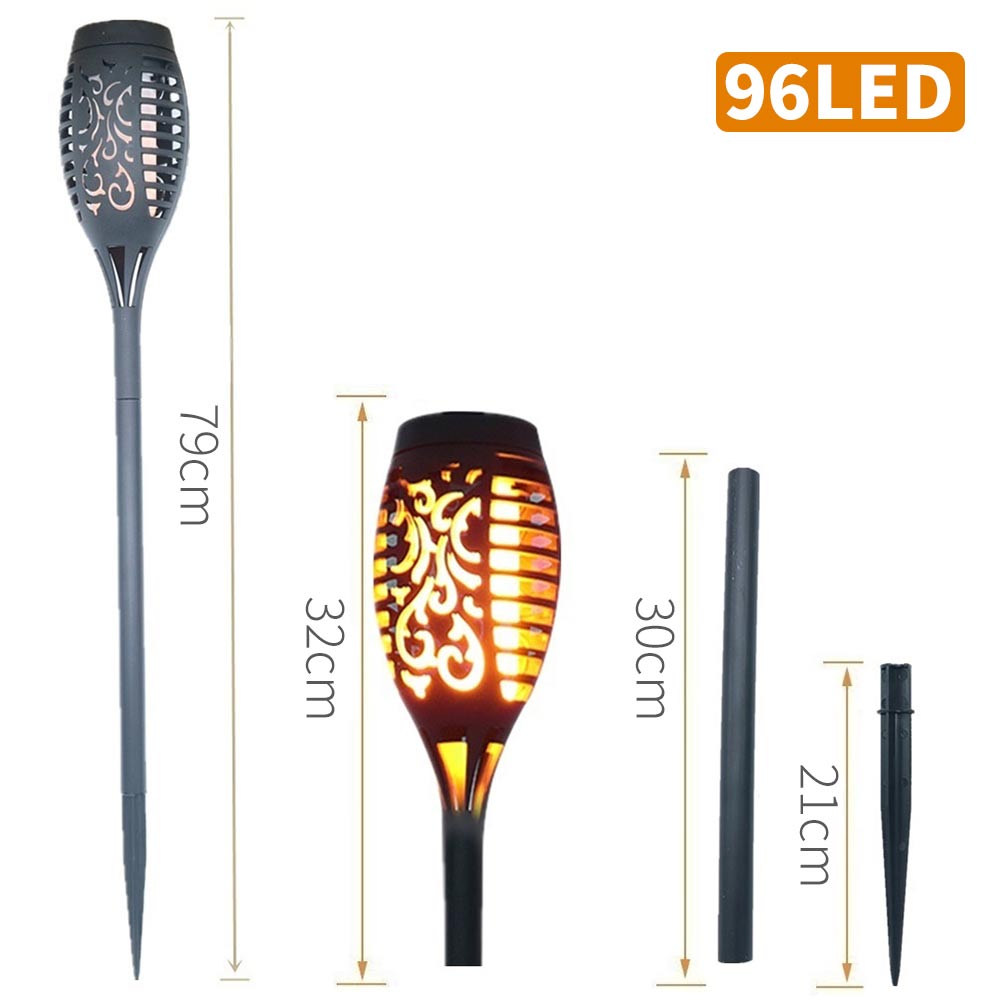 LED Solar Flame Lamp Safety IP66 600MAH Yard Lawn Night Lights Christmas Garden Landscape Lighting Outdoor Spotlight: 72LED-1Pcs