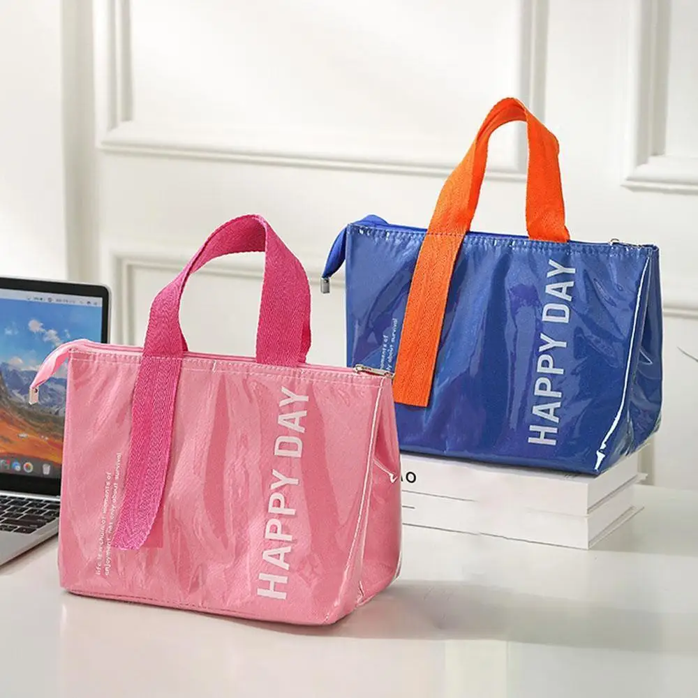Insulated Lunch Box Bag Student Work Office Picnic Thermal Bento Box Bag Outdoor Travel Preservation Handheld Picnic Package: Clear