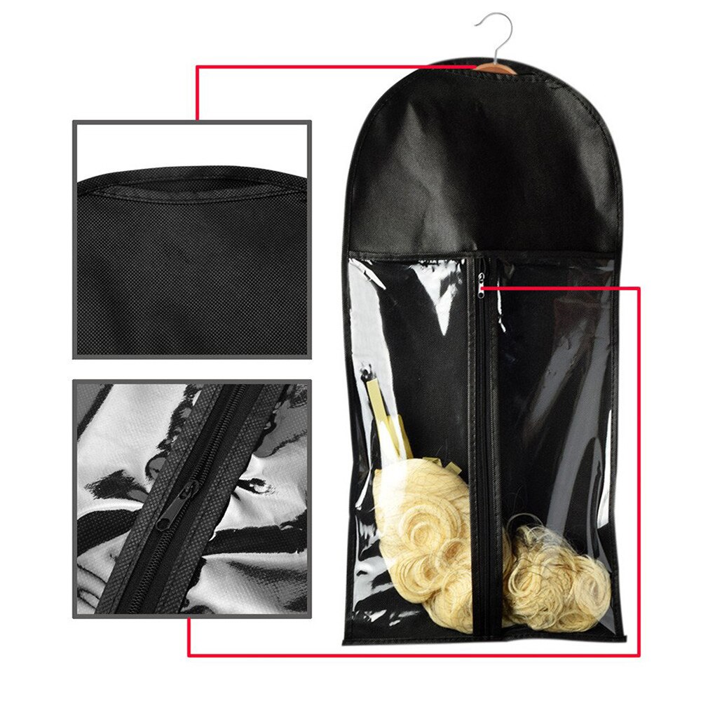 Bolsa de peluca bolsa de almacenamiento Portátil Bolsa de aislamiento extensiones de cabello pelucas funda protectora a prueba de polvo
