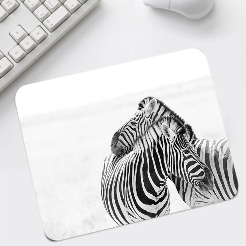 MRGBEST Animal Zebra Mice Mat Computer Gaming Printed Mouse Pad Small Size High-end Rubber Softy for Desktop Game Pad Mat: B / 25x29cm