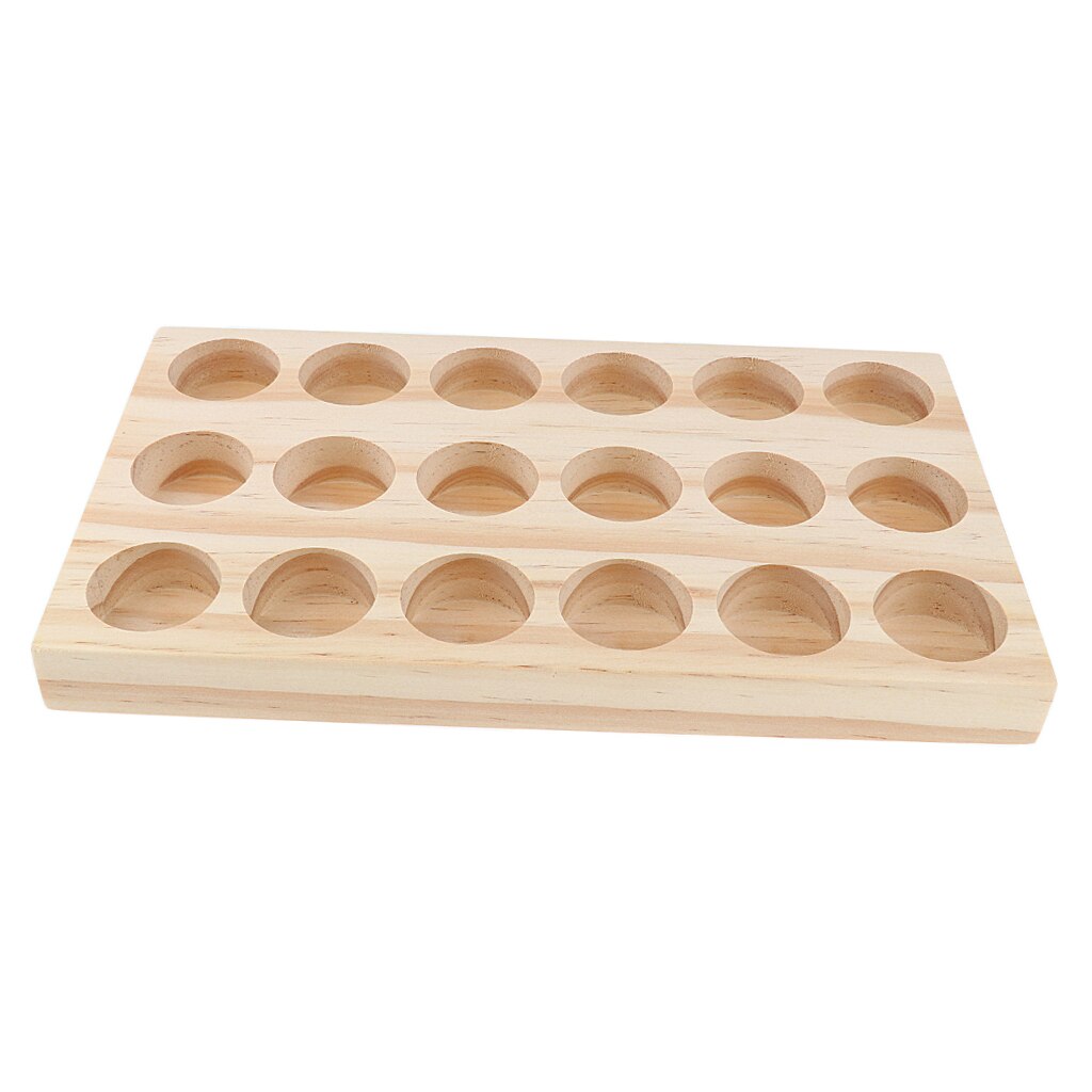 Présentoir en bois pour huiles essentielles, présentoir de stockage pour 12 bouteilles de 15ml: 18 Slots