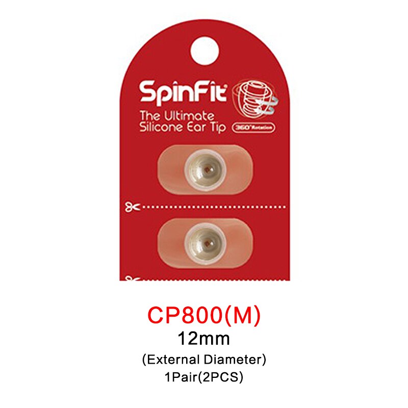 Originele DUNU SpinFit CP100 CP800 In-Ear Gepatenteerde Siliconen Oortelefoon Oordopje 1 Paar (2 STUKS): CP800-M(12mm)