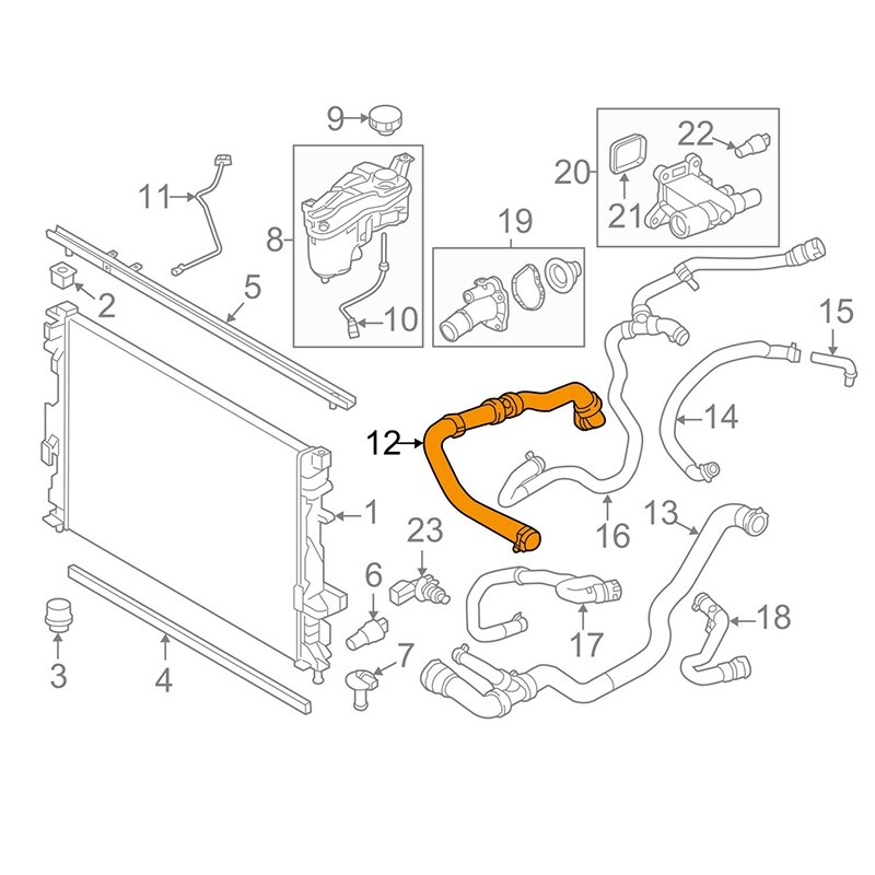 Top Bovenste Koelvloeistof Water Slang Voor Land Rover Lr2 Range Evoque 2.0L LR032347