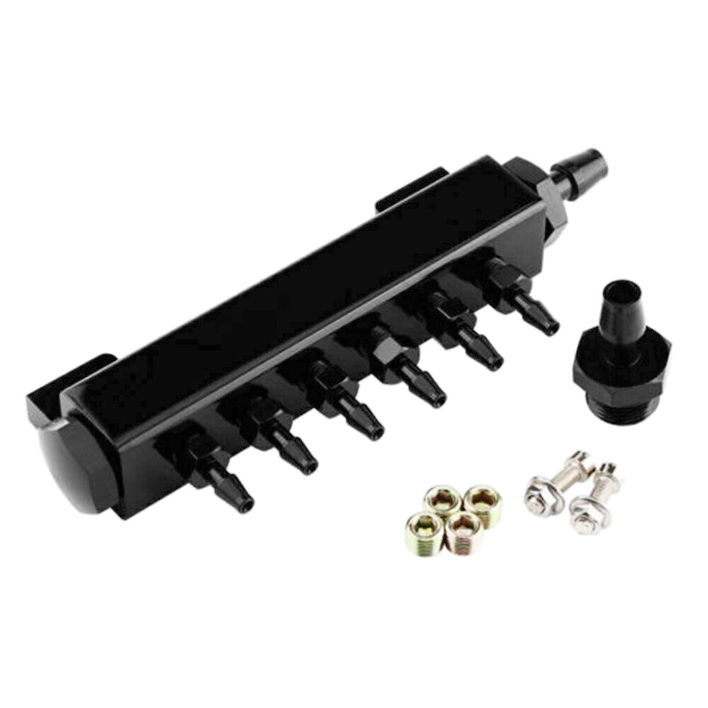 Aluminum Alloy 6 Port 1/8 NPT Vacuum Manifold Kits - Anodized BLACK