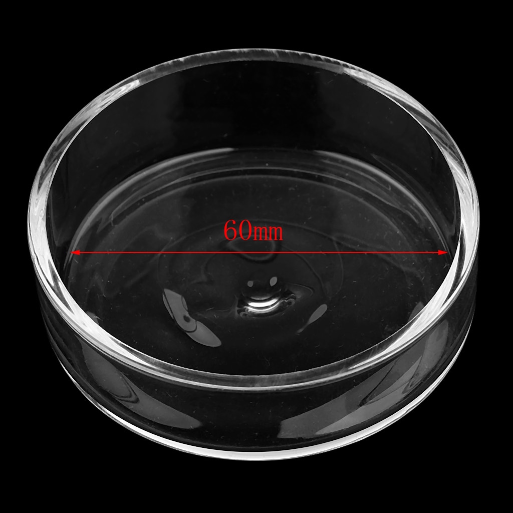 Juego de 2, gambas transparentes para comer comida, bandeja de alimentación para acuario, tanque de peces, 1 tazón redondo de 60mm (diámetro), Tubo de 1x30cm