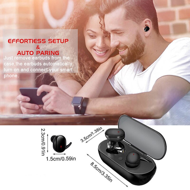 Y30 Draadloze Oortelefoon 5.0 Tws Headphons Bluetooth-Compatibel Oordopjes Oordopjes Stereo Gaming Headset Met Opladen Doos Voor Telefoon