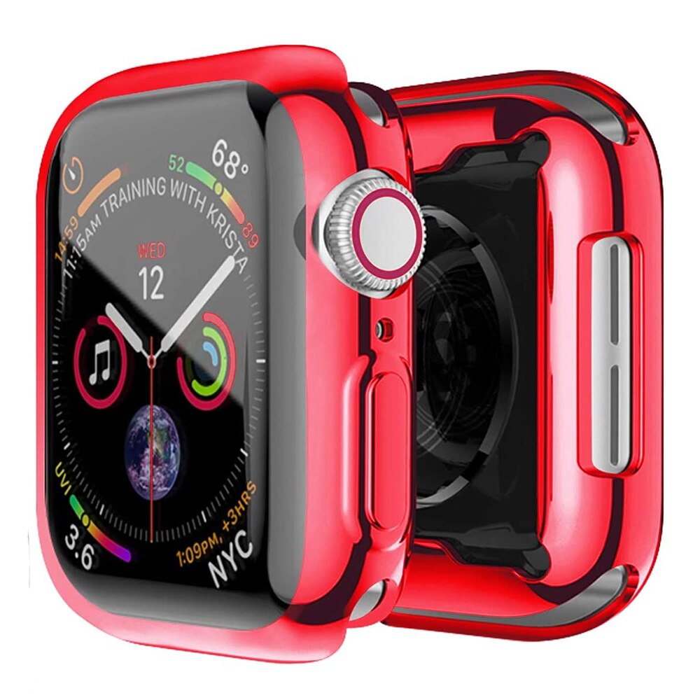360 Volledige Soft Clear TPU Screen Protector Case Voor Apple Horloge Serie 44 MM 40 MM 42 MM 38 MM Transparante Cover Voor IWatch 6/SE/5/4/3: green / 1 inch