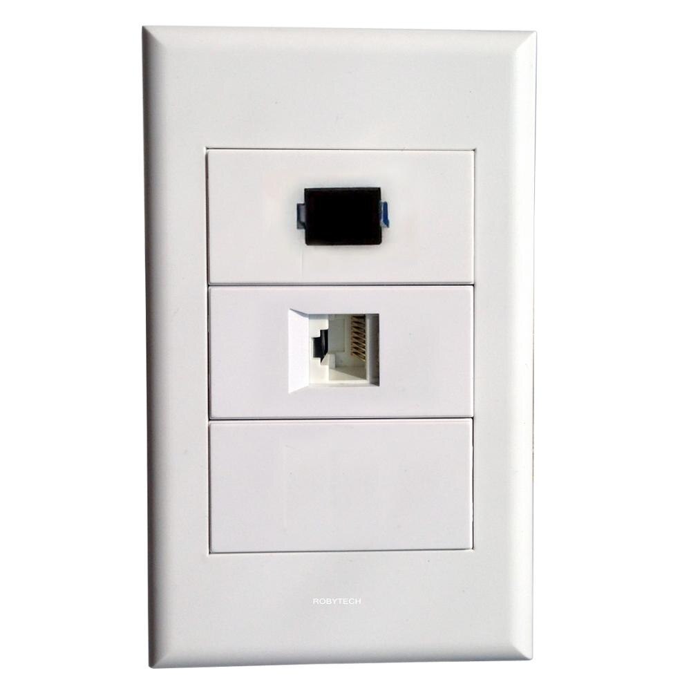 Da parete Piastra Frontale con SC + RJ45 Porte, Ethernet Connettore Bianco Montaggio A Parete Pannello per cablaggio integrato funziona