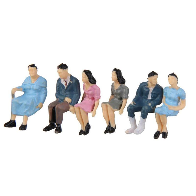 10Pcs 1:87 Painted Model Mensen Figuur Speelgoed Zand Tafel Landschap Figuur Kleur Model Speelgoed Voor Kids Model Willekeurige Zitten F9G2