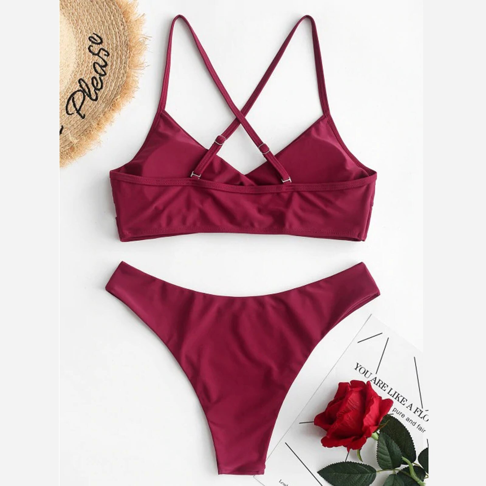 Two Piece Solid Bikini