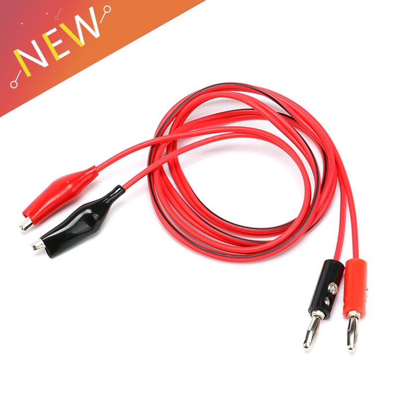 100 cm Multimeter Probe Electrical Clamp Alligator Testing Cord Lead Clip to Banana Plug Cable Leads Test Accessories