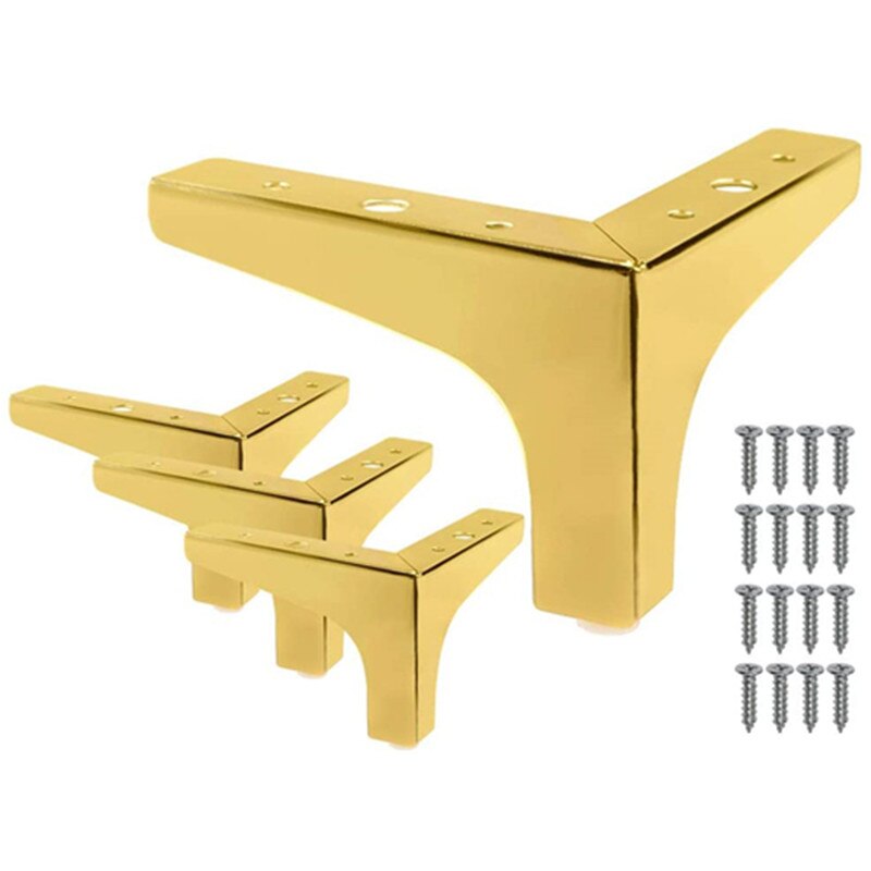 4PCS Sofa Trident Furniture Legs Table Legs Bathroom Legs Furniture Legs Bed Chair Desk Dresser Wardrobe Legs Hardware Cabinetry: gold / 10mm