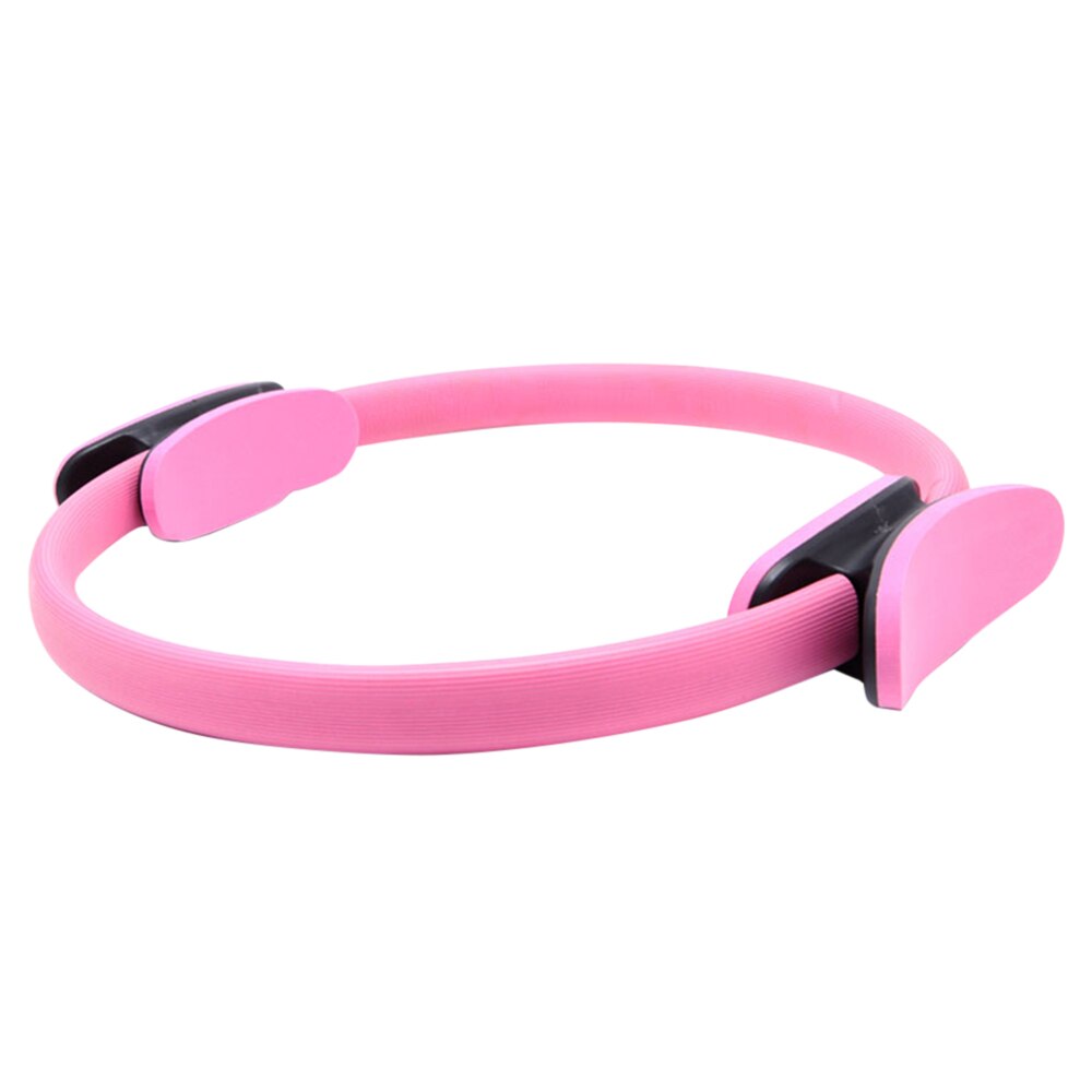 Dual Grip Yoga Pilates Ring Yoga Circle Muscles Bodybuilding Exercise Indoor Pilates Ring Fitness Tool: Pink