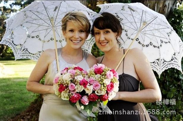 Parapluie en Dentelle pour Mariage, accessoire de , Parapluie brodé pour mariée, blanc, ivoire, noir
