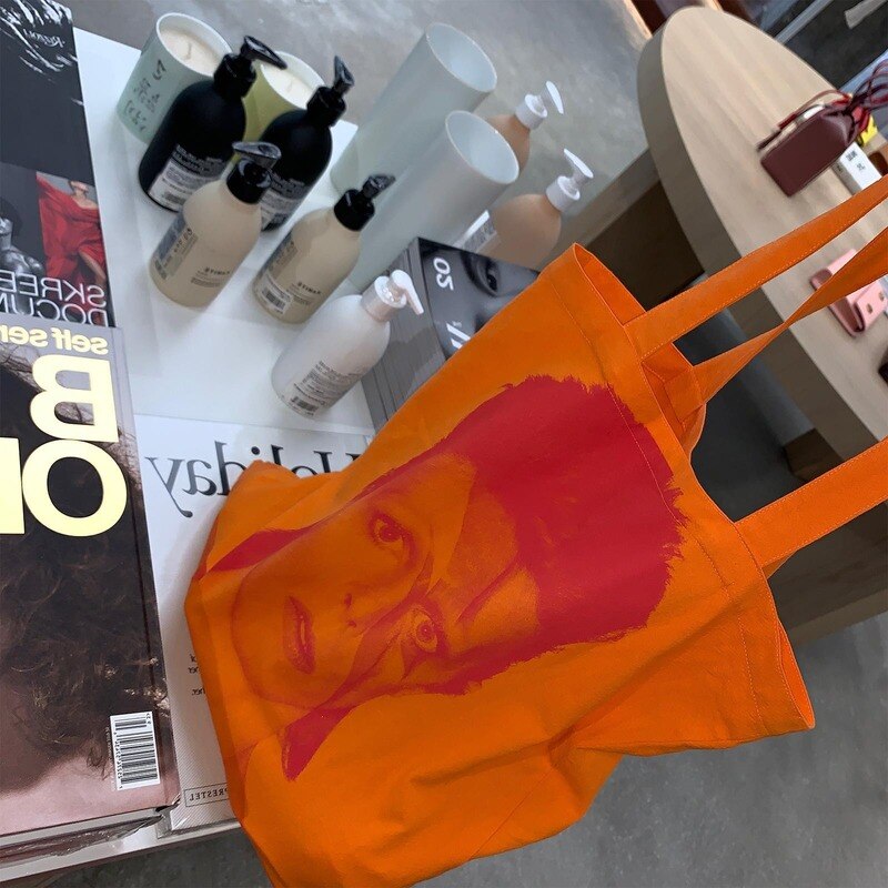 Vcruan axi brother rock undead dobbeltsidig may back canvas tote bag enkel masse miljøvern handlepose