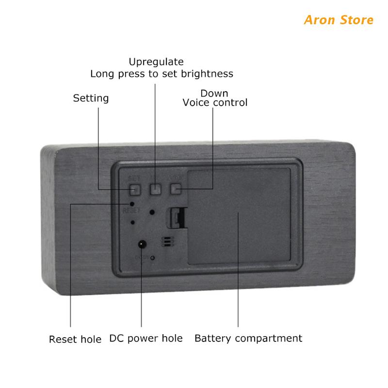 Multifunction Alarm Clock in Wood Digital Alarm Clock Prevent Being Late and Sleeping Home Decoration