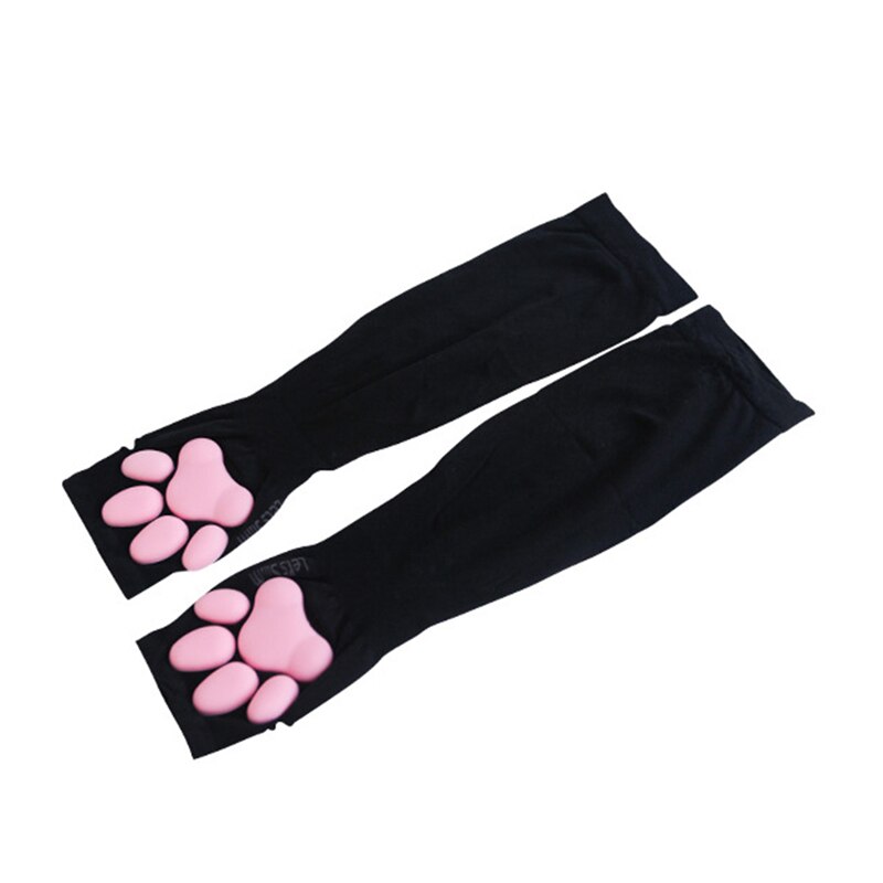 Guantes de silicona 3D con forma de Pata de Gato para mujer, guantes sin dedos, para Cosplay, Navidad y Halloween