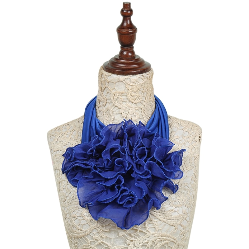 Winter Frauen Schal Blumen- Kragen Schal Luxus Blume Gedruckt Halstuch Ring Nacken Schals