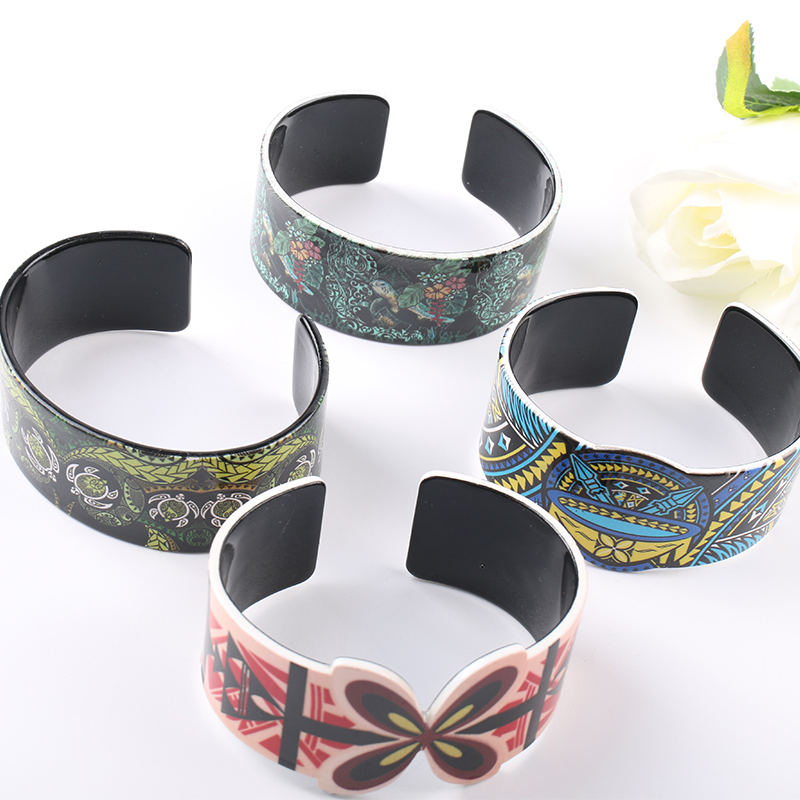 Bracelet manchette imprimé papillon et fleurs pour femmes et filles, Vintage, fête d'anniversaire, meilleur de noël,