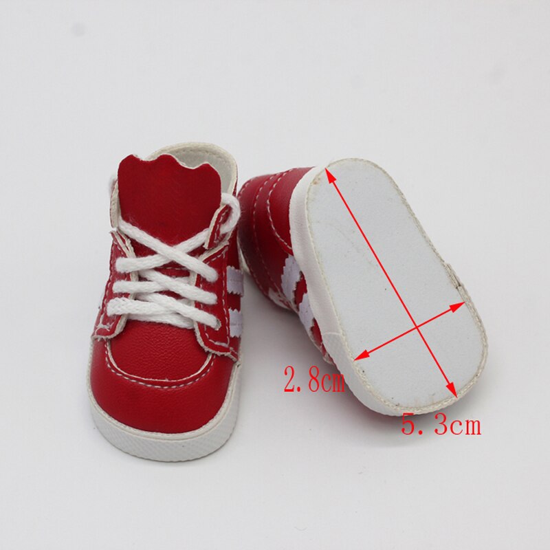 Dod bjd 5.5*2.8cm pu strop 14- tommer sko til 1/6 dukke exo dukker passer 14.5 tommer pige dukke støvler tøj tilbehør legetøj støvler: Rød