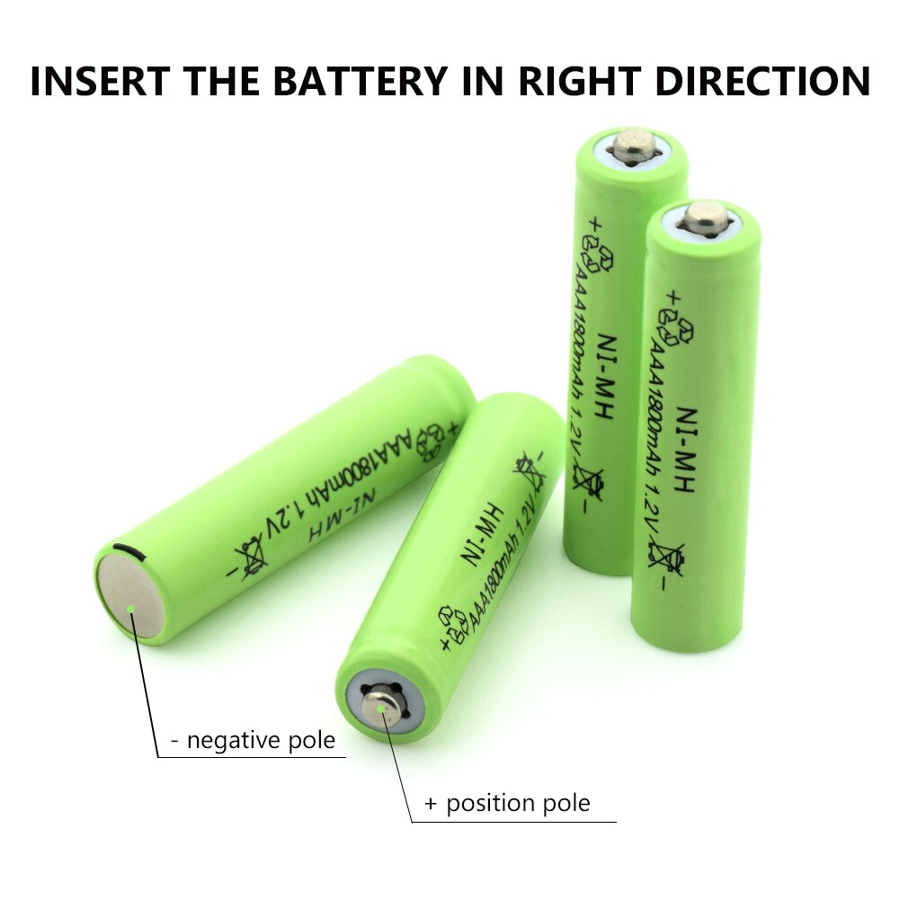 4/8/12/16/20 Stuks Oplaadbare 1.2V Green Aaa 1800Mah Ni-Mh Batterijen 3A Aaa Nimh batterij Vervanging Cellen Met Bateria Case