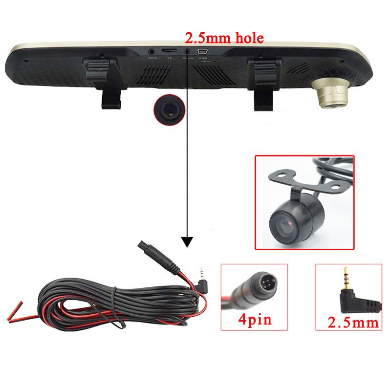 2.5mm Jack Port 4 Pin Car DVR Rear View Camera Vehicle Parking Camera