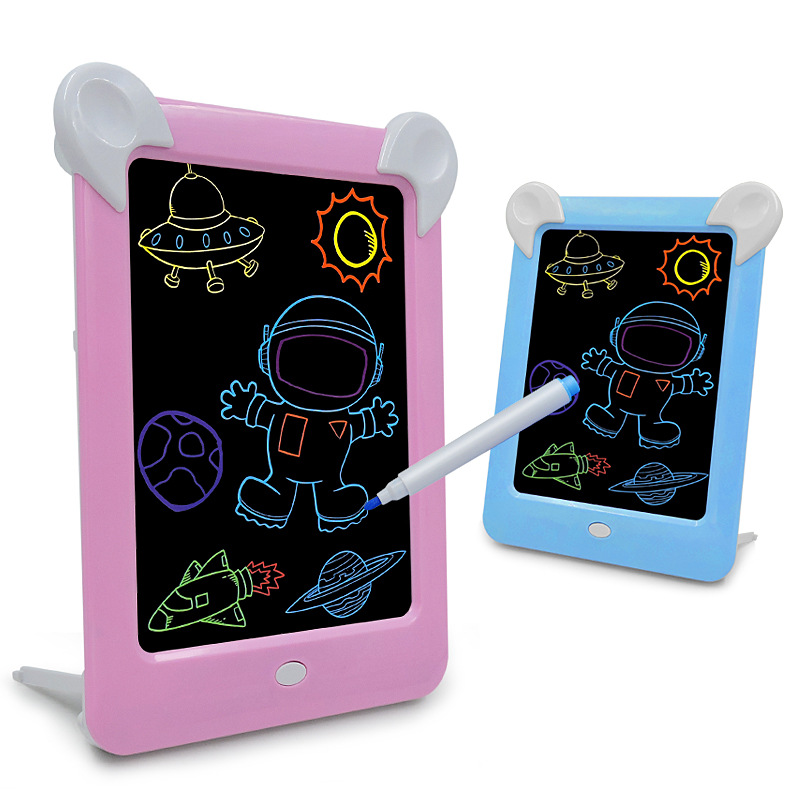 Magic Luminous Drawing Board Daw With Light-Fun Sketchpad Board Fluorescent Pen Russian English Light Up Play Toys For Kids