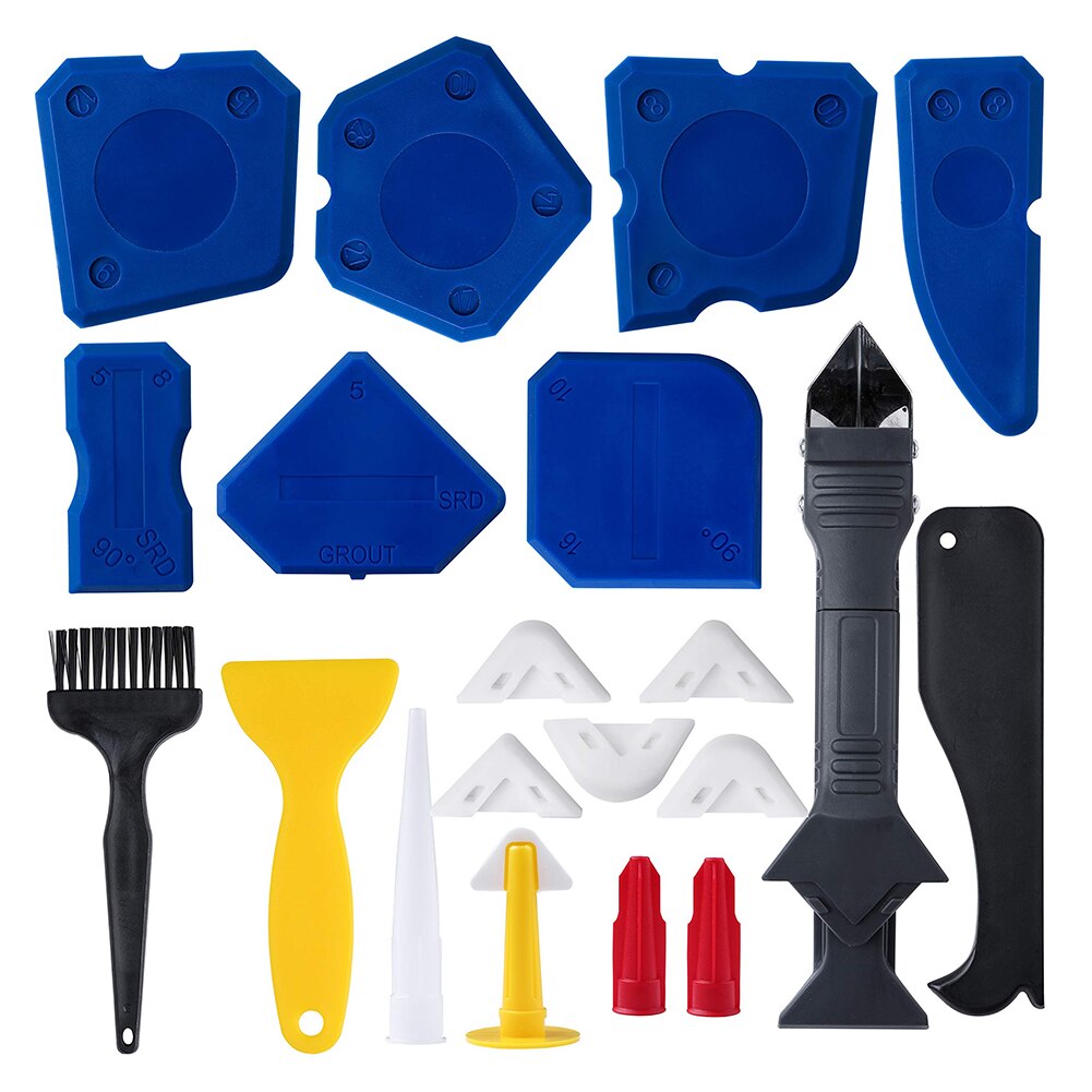 11/12/20Pcs Window Deur Siliconenkit Spreader Spatel Schraper Cement Kalefateren Removal Tool Afwerking Kit Grout kit Breeuwen: 20PCS
