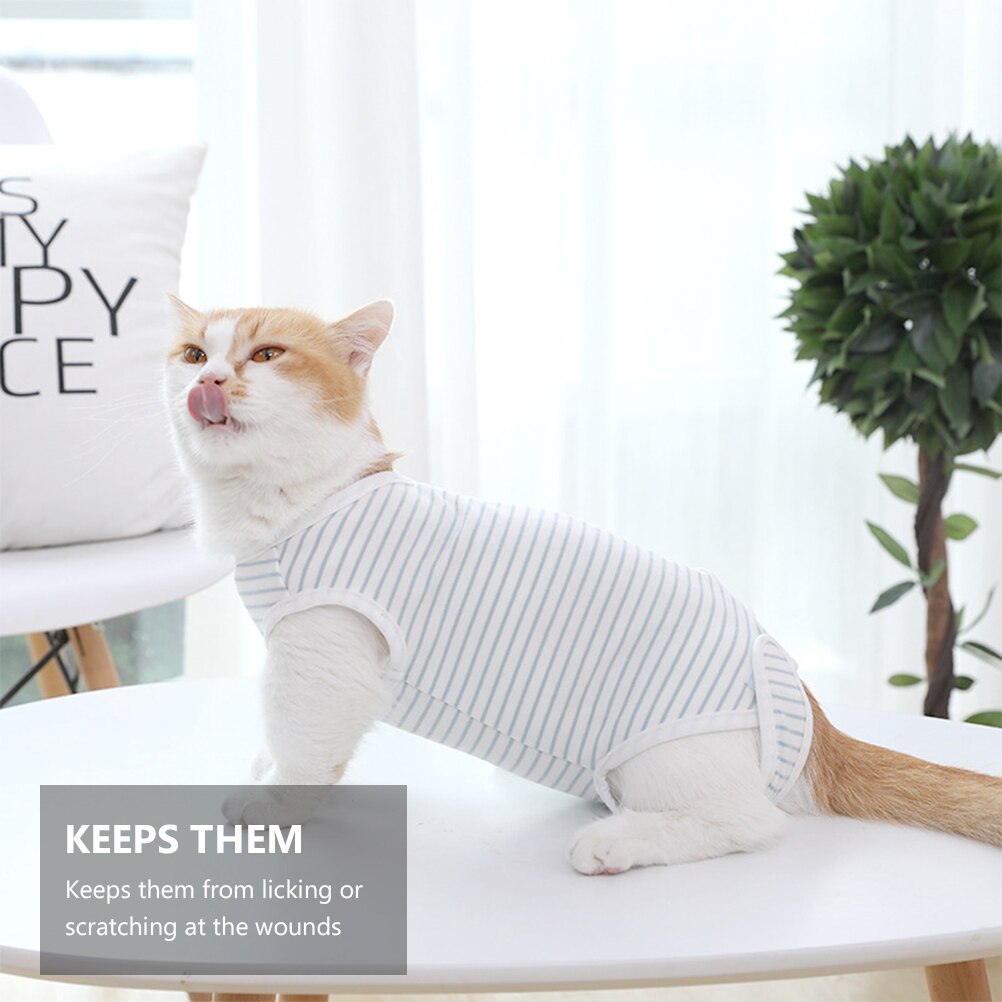Pet Cat Post-Operative Wounds Clothes Shirt Surgery Recovery Breathable Suit