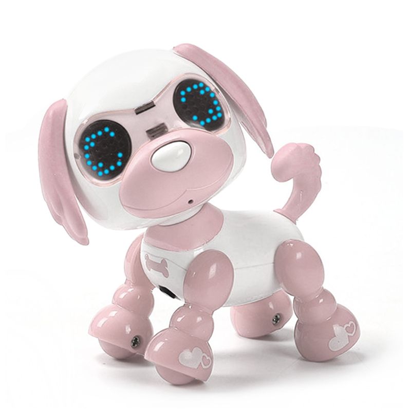 Robot Dog Robotic Puppy Interactive Toy Birthday Christmas Toy for Children: Pink