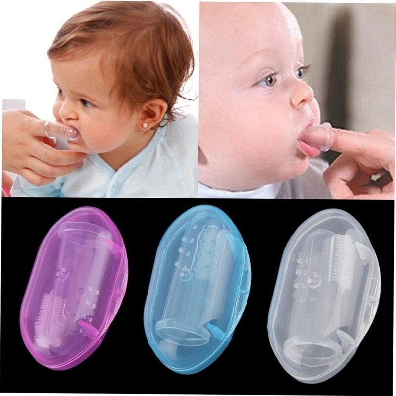 Draagbare 1 Pc Kids Vinger Tandenborstel Baby Baby Zachte Siliconen Vinger Tandenborstels Tanden Rubber Massager Brush