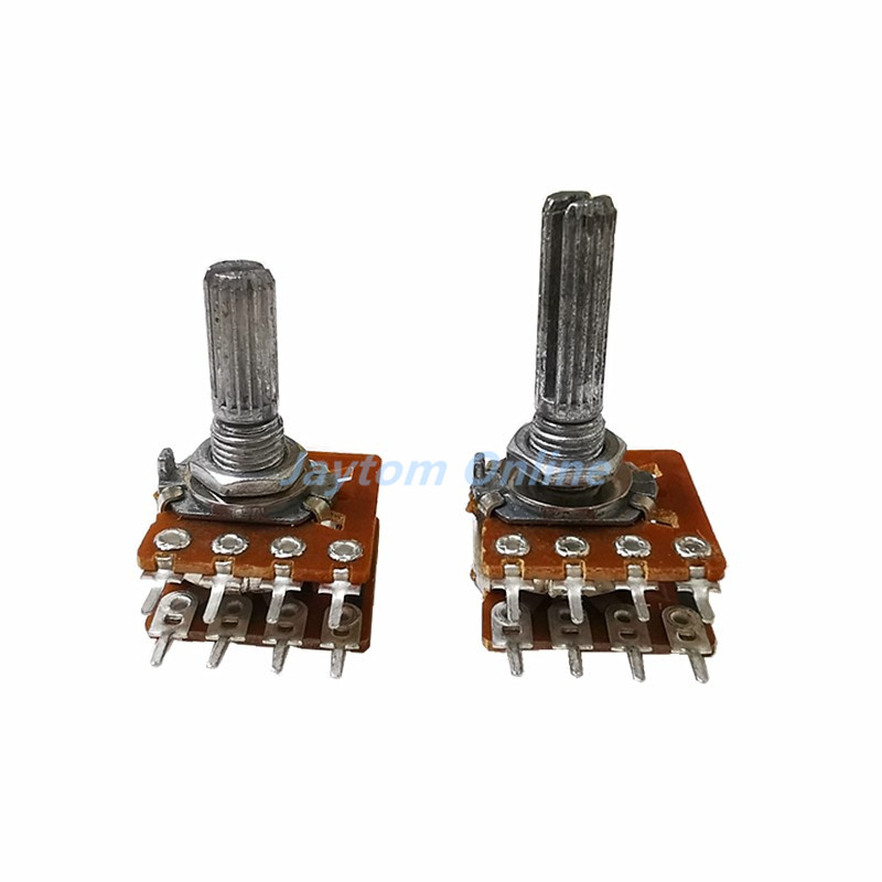 1pc-poliges Audio--lautstärkepotentiometer mit -148 schaltern, 8- Stifte mit mittelabgriff ,  b50k b100k 20mm 25mm pflaumenachse