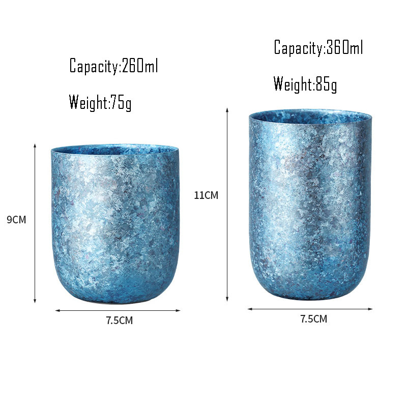 Taza de cáscara de huevo de 260/360ML, titanio puro de doble capa, aislamiento térmico, antiescaldaduras, antibacteriano y moho, taza en forma de U para el hogar: múltiple / 200 ml