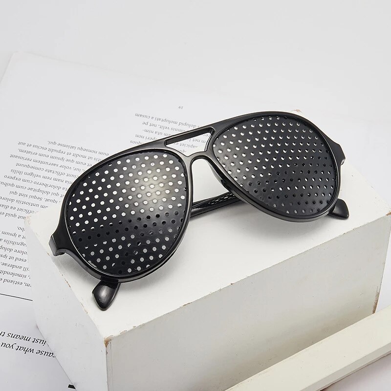 Relieve Pinhole Glasses Men Corrective Anti-Fatigue Myopia Glasses Reading Black Frame Protector Eyesight Improve Vision