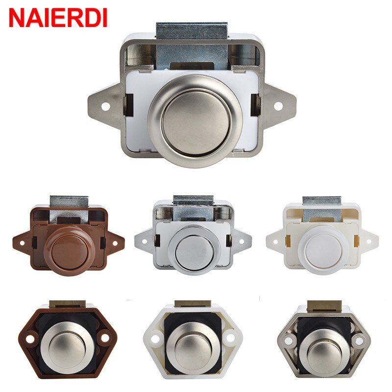 Naierdi 10Pcs Camper Auto Push Lock Diameter Rv Caravan Boot Motor Thuis Kabinet Lade Klink Knop Sloten Meubels Hardware