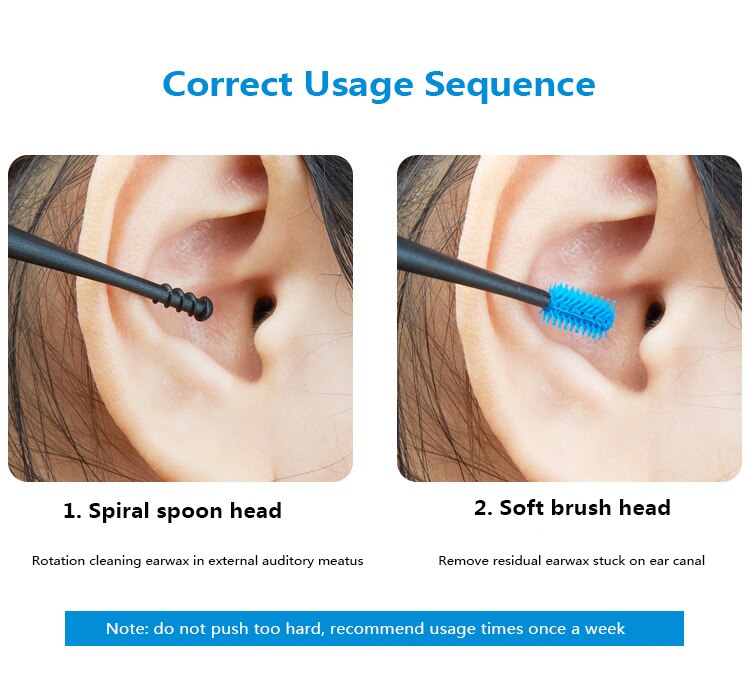 1PC Soft Silicone Double-ended Ear Cleaner Earpick Easy Earwax Removal Soft Spiral Cleaner Prevent Ear-pick Clean Tools Ear Care