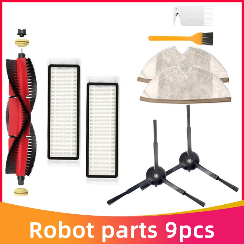 Tous les ensembles brosse principale côté brosses HEPA filtre vadrouille tissu pour Xiaomi Roborock S6 S6 Max V S6MaxV aspirateur S6Max: Set 1