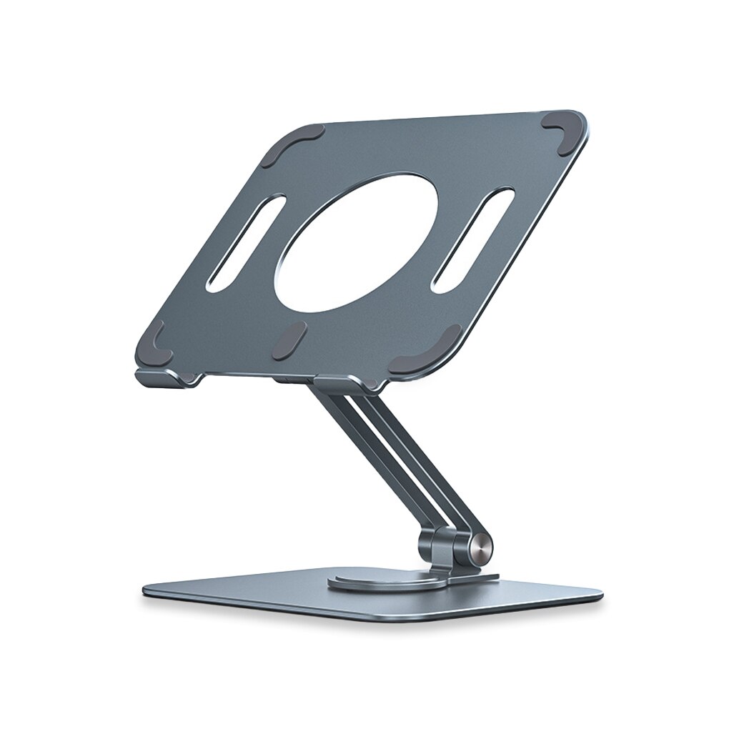 Foldable Tablet Holder 360 Degree Rotating Multi-angle Height Adjustable Stand Office School Travel Desktop Support: Gray