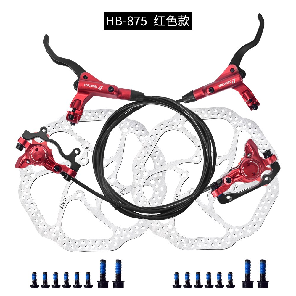 ZOOM-freno de disco hidráulico para bicicleta de montaña, tubo de aceite grueso, antidesgaste, aleación de aluminio, 4 colores, HB-875