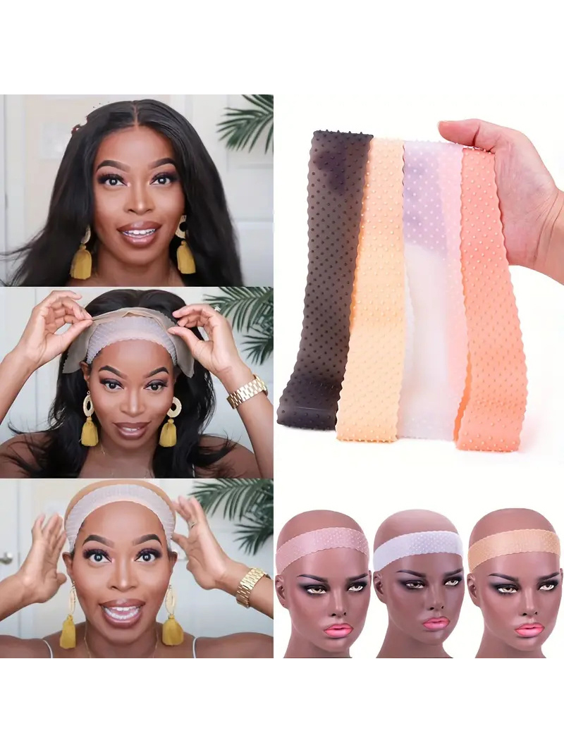 1 pièce par paquet silicone élastique perruque poignée bandeau sport yoga résistant à la sueur antidérapant silicone bandeau