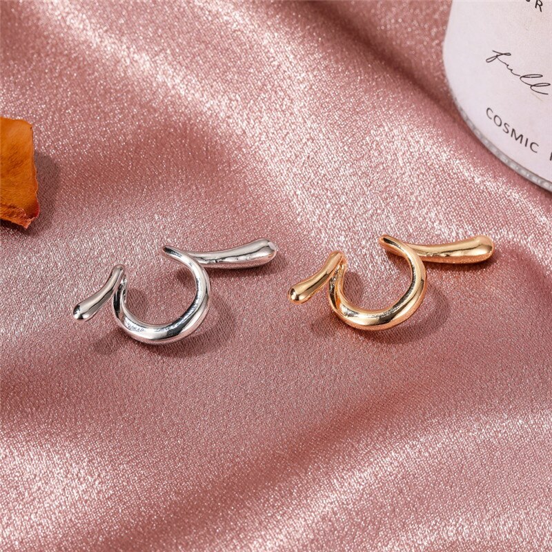 Letapi Goud Zilver Kleur Snake Shape Manchet Wrap Ear Clip Punk Vintage Oorbel Eenvoudige Ronde Cirkel Kleine Oor Sieraden