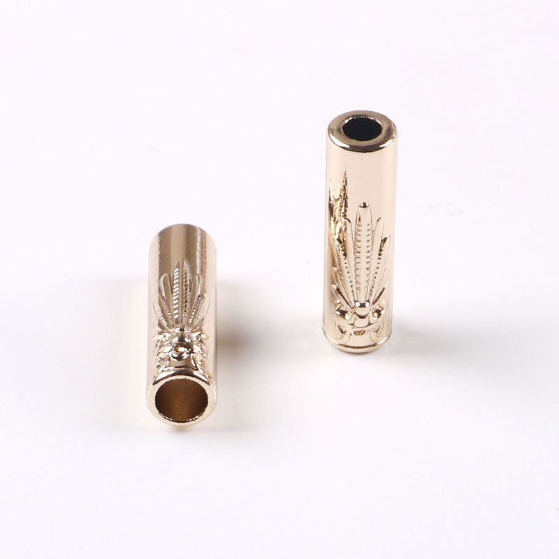 Tope con patrón de libélula en relieve de 27,5mm de altura, extremos de cuerda, tapa de cordón, enganches, accesorios para cordones de ropa: Gold