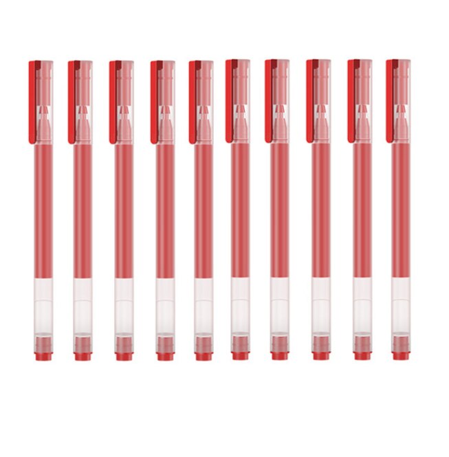 Xiaomi-bolígrafos Mijia Super duraderos, 0,5mm, para firmar, recarga Suiza suave, Mikuni, Japón, tinta para la escuela: 10 pcs Red