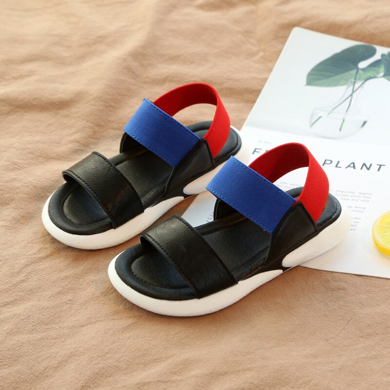 Zomer Toevallige Strand Schoenen Meisjes Antislip Zachte Bodem Schoenen Tij Versie Van Wilde Baby Elastische Sandalen