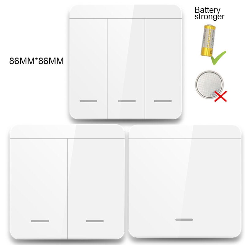 Interrupteur mural à bouton-poussoir RF 433mhz, 86 boutons, télécommande sans fil, fonctionne avec un récepteur relais pour l&#39;éclairage des appareils ménagers