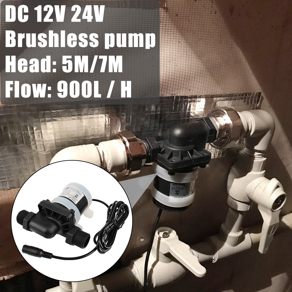 Varmtvannsbereder dusj gulvvarme boosterpumpe  dc 12v 24v mikro nedsenkbar vannpumpe børsteløs solmotor vannpumpe