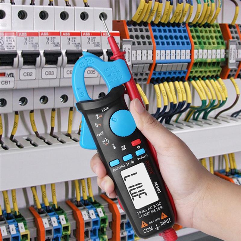 BSIDE ACM91 Digital Clamp Meter Capacitance Tester Current Ammeter Frequency Multimeter Resistance Meter With LCD Display