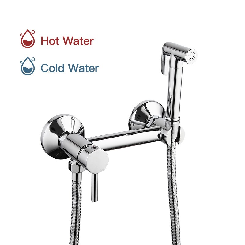 Bidet Kranen Wall Mounted Bidet Wc Kraan Douche Met Hanheld Sproeier Douche Chrome Hygiënische Douche Bidet Moslim: F7503cold and hot